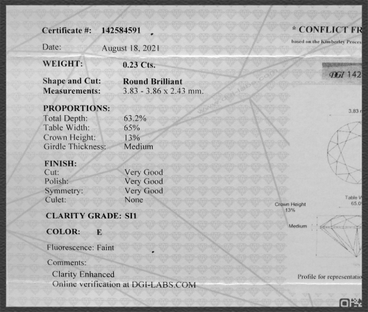 Brillant 585 Gold Anhänger; 0,23ct; DGI Zertifikat